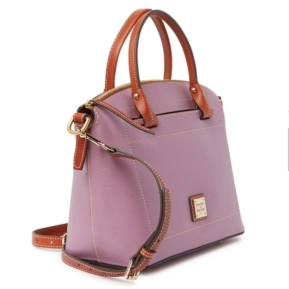 DOONEY & BOURKE Mauve Domed Leather Satchel - Picture 4 of 13